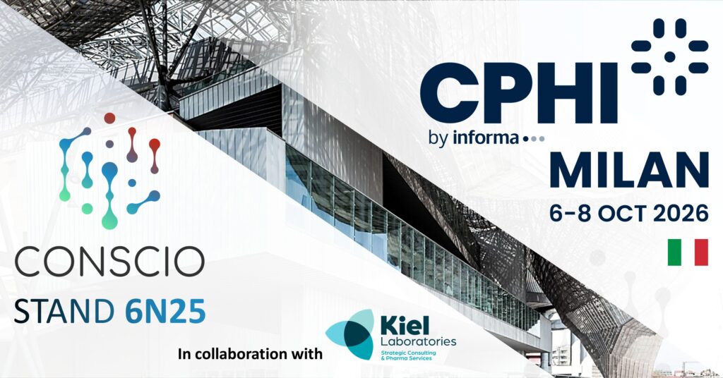 Conscio Group at CPHI Milan 2026, Stand 6N25, in collaboration with Kiel Laboratories